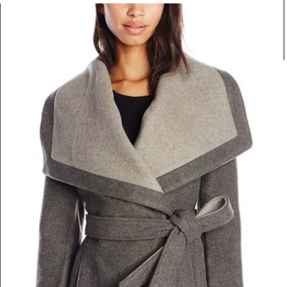 BCBGeneration Wool Blend wrap coat in grey! - Picture 2 of 3